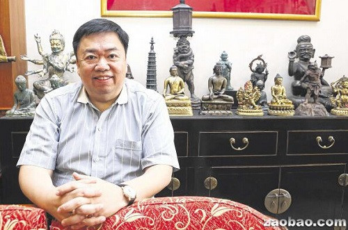 云惟庆是新加坡著名私人佛教藏品博物馆“内学堂”堂主,几十年来积极收藏佛教艺术品。(新加坡《联合早报》/陈斌勤