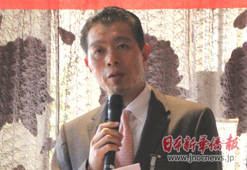 中国侨网日本福建经济文化促进会会长陈熹致辞。(日本新华侨报网)