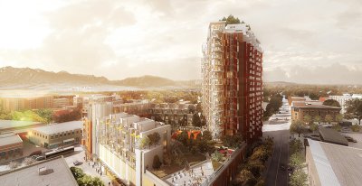 中国侨网预期在2017年完工的“The Independent”商住项目。(加拿大《世界日报》)