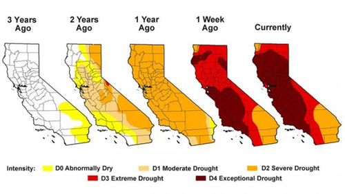 加州干旱示意图