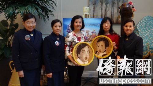 谢秀琴(右二)在慈济的帮助下将两个病逝孩子的器官捐赠给“捐献生命”组织。(美国《侨报》/高睿