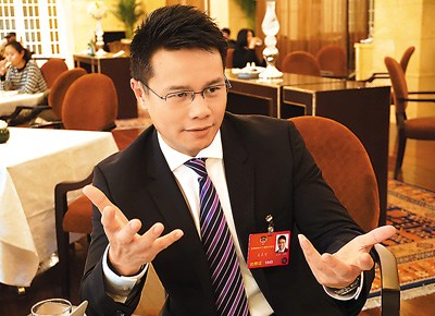 图为朱鼎健接受本报记者采访。(摄影/袁璐)