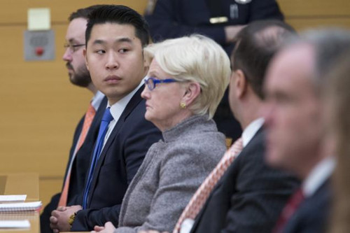 华裔前警察梁彼得因为2014年枪击葛利致死,今年2月被判凶杀罪名成立。(美国中文网)