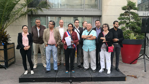 欧市政府集会抗议针对华人暴力犯罪。(图片来源:欧洲时报
