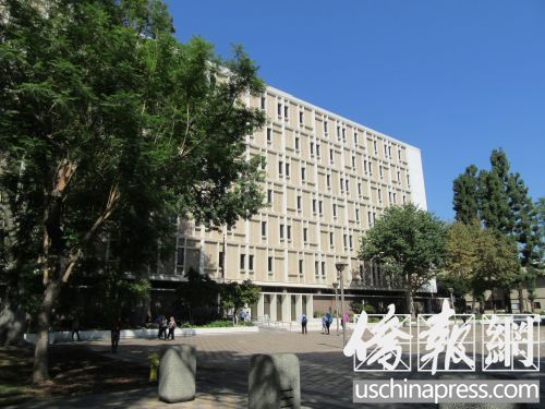 汪某过堂的波莫纳高等法院。(美国《侨报》/翁羽