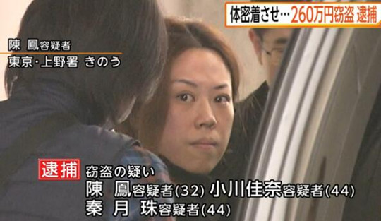 中国侨网被日本警视厅逮捕的陈凤(视频截图)