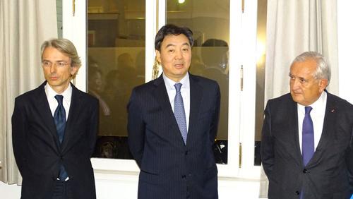 中国侨网翟隽大使(中)致辞。(法国《欧洲时报》/孔帆 摄)