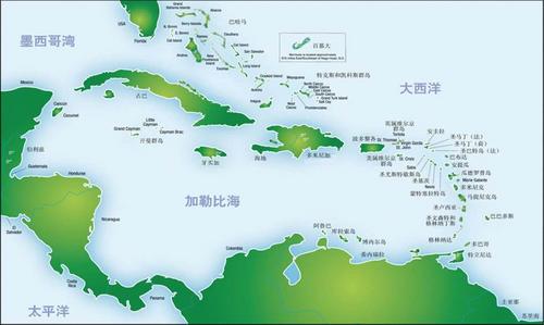 中国侨网加勒比地区地图