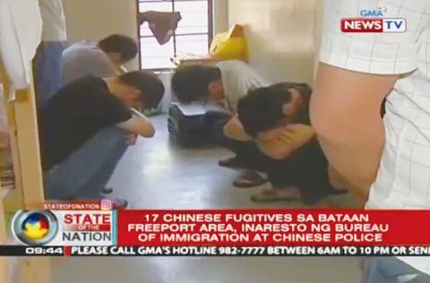 中国侨网图为在描沓安自由港区被捕的部分中国人。（菲律宾《商报》）