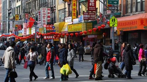 中国侨网资料图片：美国纽约唐人街。