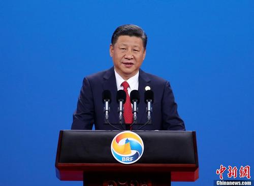 中国侨网5月14日上午，中国国家主席习近平在北京出席“一带一路”国际合作高峰论坛开幕式并发表主旨演讲。中新社记者 刘震 摄