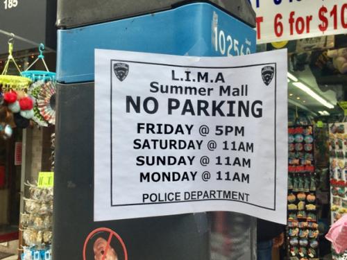 中国侨网曼哈顿华埠多条街道停车政策暂改。(美国《世界日报》/俞殊含 摄影) 