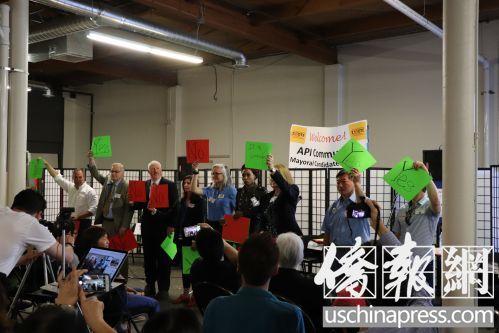 中国侨网市长候选人论坛现场。(侨报记者杰克摄)