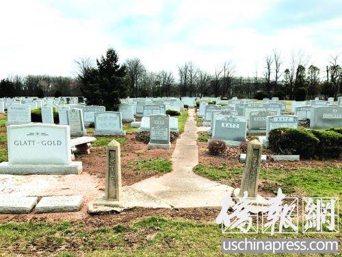 中国侨网美国墓园。（美国《侨报》）