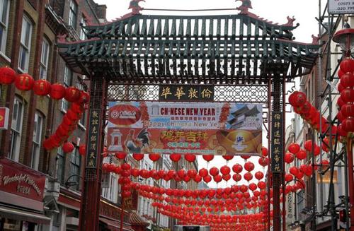 中国侨网英国伦敦唐人街临近市中心。（法国《欧洲时报》）