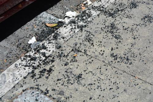 中国侨网家住华埠的市民陈乔表示，走在街头常能见到路边停车位旁的人行道上，洒落一地的汽车玻璃碎片，一看就知是被人破窗盗窃。(美国《世界日报》/刘先进 摄)