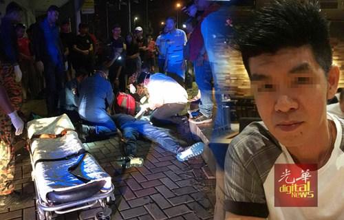 中国侨网王国安遭暴打，在夜店外昏迷倒地。（马来西亚《光华日报》）