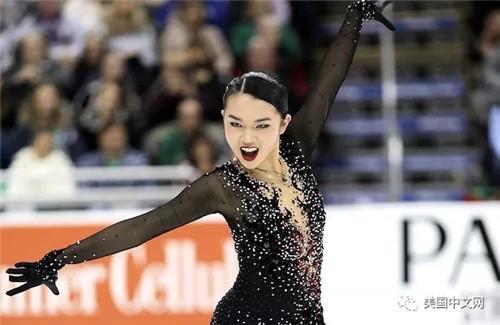 中国侨网陈楷雯(Karen Chen),18岁,生于加州费利蒙(Fremont),父母均来自中国台湾。2017全美花滑锦标赛女单冠军,现为美国花样滑冰国家队队员。(美国中文网 官子俊 摄)