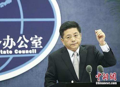 中国侨网资料图:国台办发言人马晓光。 中新社发 张浩 摄