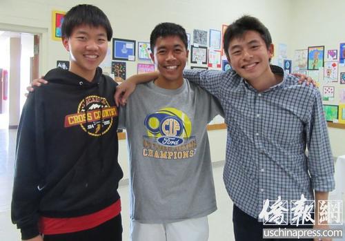 中国侨网曾惟澄(左)不但是全美名列前1%的学霸,平日也参加运动比赛取得佳绩,最终得以考取加州名校。(美国《侨报》/翁羽 摄)