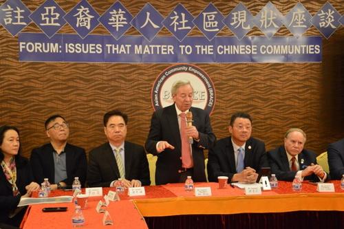 中国侨网白彼得反对取消特殊高中入学考试。(美国《世界日报》/牟兰 摄)