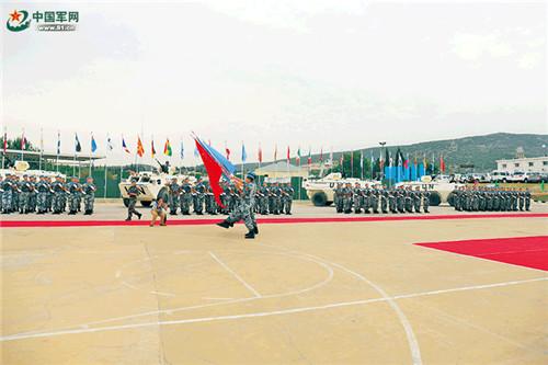 中国侨网中国第16批、第17批赴黎巴嫩维和部队权力交接仪式现场。