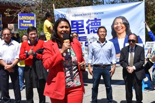 中国侨网旧金山市议会议长布里德强烈表达她对华埠居民的关切。（美国《世界日报》／黄少华 摄）