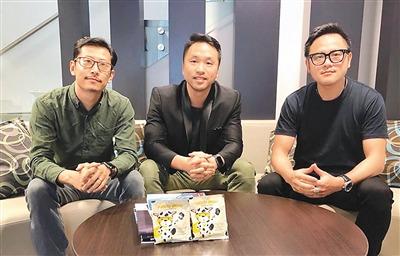 中国侨网在新西兰创业的何效鹏(中)、石刚(左)与郑纳祺。 (受访者供图)