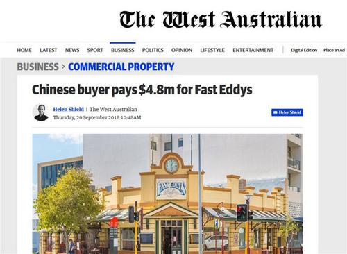 中国侨网一名中国买家近日花费480万澳元买下了珀斯的深夜美食餐厅Fast Eddys。（图/《西澳洲人报》网站截图）