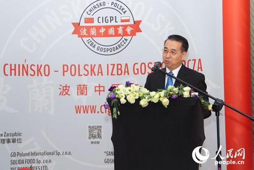 中国侨网中国驻波兰大使刘光源致辞。