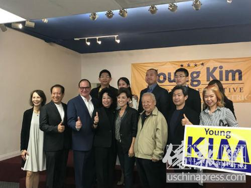 中国侨网美国加州39区联邦众议员共和党候选人金映玉反对种族异化。(美国《世界日报》╱聂达 摄)