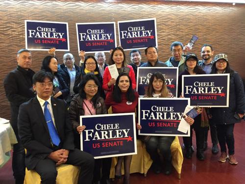 美共和党议员候选人访华社拜票承诺为民众争福利