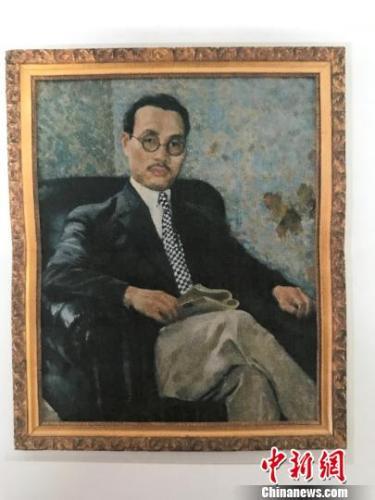 中国侨网资料图:徐悲鸿油画《陈铭枢画像》。 程景伟 摄