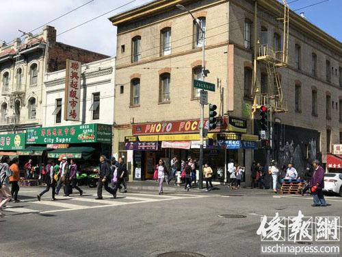 中国侨网旧金山市德顿街与昃臣街处,上个星期曾发生恶性伤人抢劫事件,引起市政府重视并计划安装安全摄像机。美国《侨报》记者吴卓明 摄