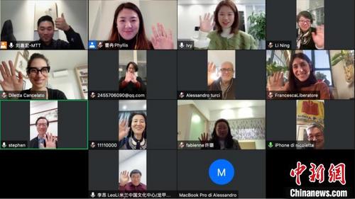 中国侨网图为交流会视频截图