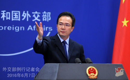 外交部发言人洪磊。