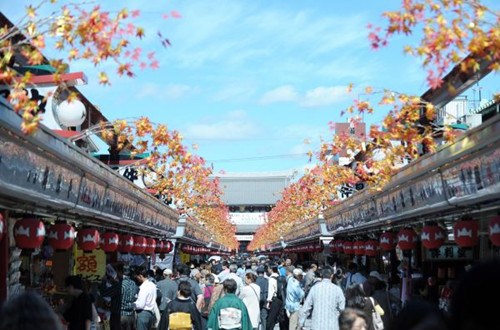 资料图片:假日期间,大量中国游客前往东京旅游。(新华社发)