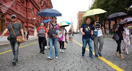 中国侨网赴俄游客。（俄罗斯卫星通讯社）