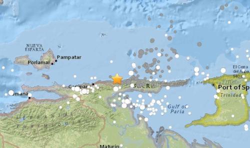 中国侨网委内瑞拉近海发生7.3级地震。图片来源：美国地质勘探局网站。