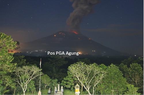中国侨网巴厘岛阿贡火山再次喷发。(中国驻印度尼西亚登巴萨总领馆网站)