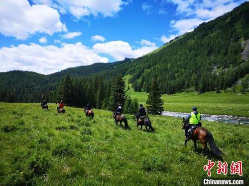 中国侨网阿勒泰“黄金马道”的美丽风光 受访者提供