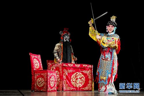 中国侨网11月28日,在立陶宛维尔纽斯,中国戏曲学院的演员在表演京剧。