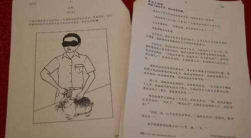小六评估考试理解题中出现“县人民医院”及“主治大夫”等高难度字眼。作文题更让考生形容“罩着眼睛,摸兔子”的感觉,出题方式令人感到无比错愕。