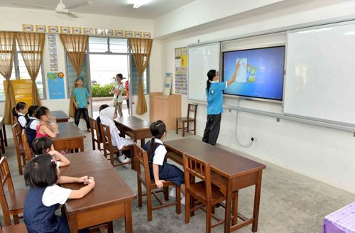中国侨网达城华小采用智能教学,暂可解决课本不足问题。(马来西亚《星洲日报》)
