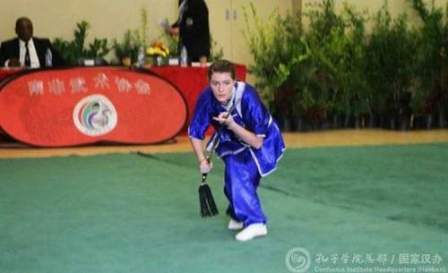 中国侨网孔子学院学生白玫参加南非武术比赛
