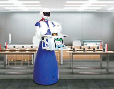 中国侨网图苏州穿山甲机器人股份有限公司生产的一款送餐机器人。