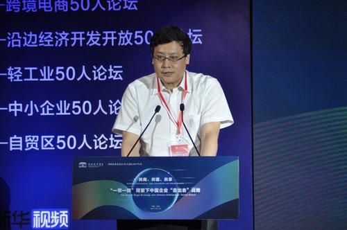 中国侨网国家发展和改革委副秘书长、办公厅主任周晓飞致辞。 (陈月柳 摄)