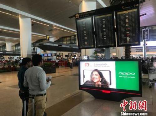 中国侨网在新德里“手机城”的各种中国手机品牌　蔡敏婕　摄