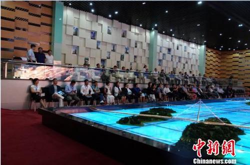 中国侨网侨商参观哈尔滨新区规划展览馆 王妮娜 摄