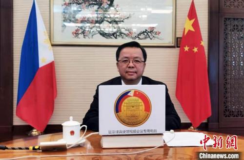 中国侨网 黄溪连表示,袁隆平院士推动中国杂交水稻技术走进菲律宾的历程是几十年来中菲农业合作的缩影。 中国驻菲律宾使馆供稿 摄